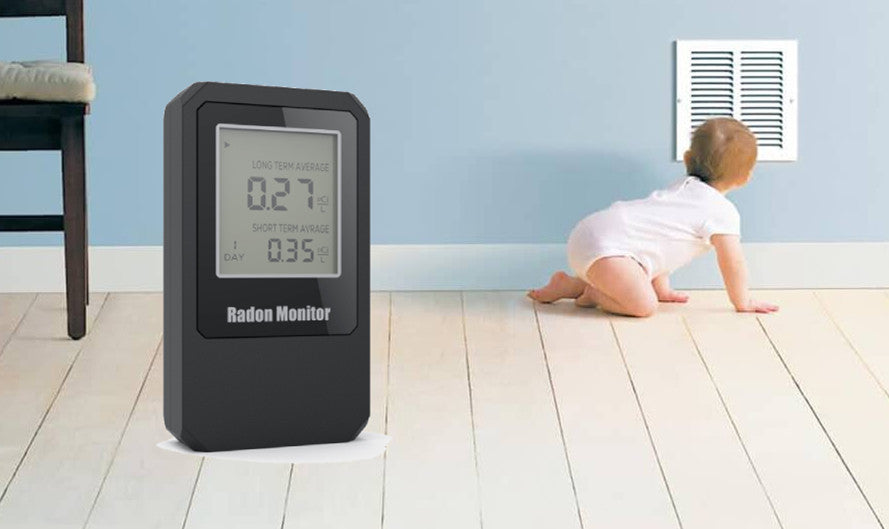 LifeBasis Radon Detector, Radon Gas Detector with Short and Long