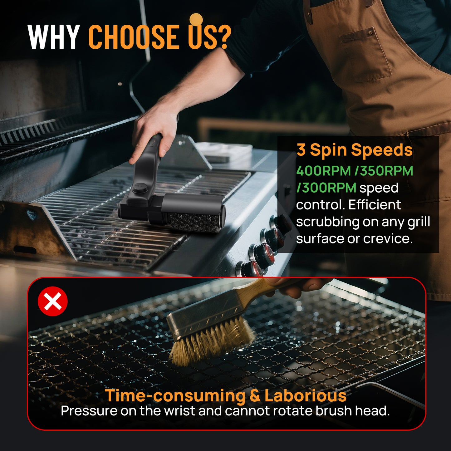LifeBasis Cordless Electric Grill Brush