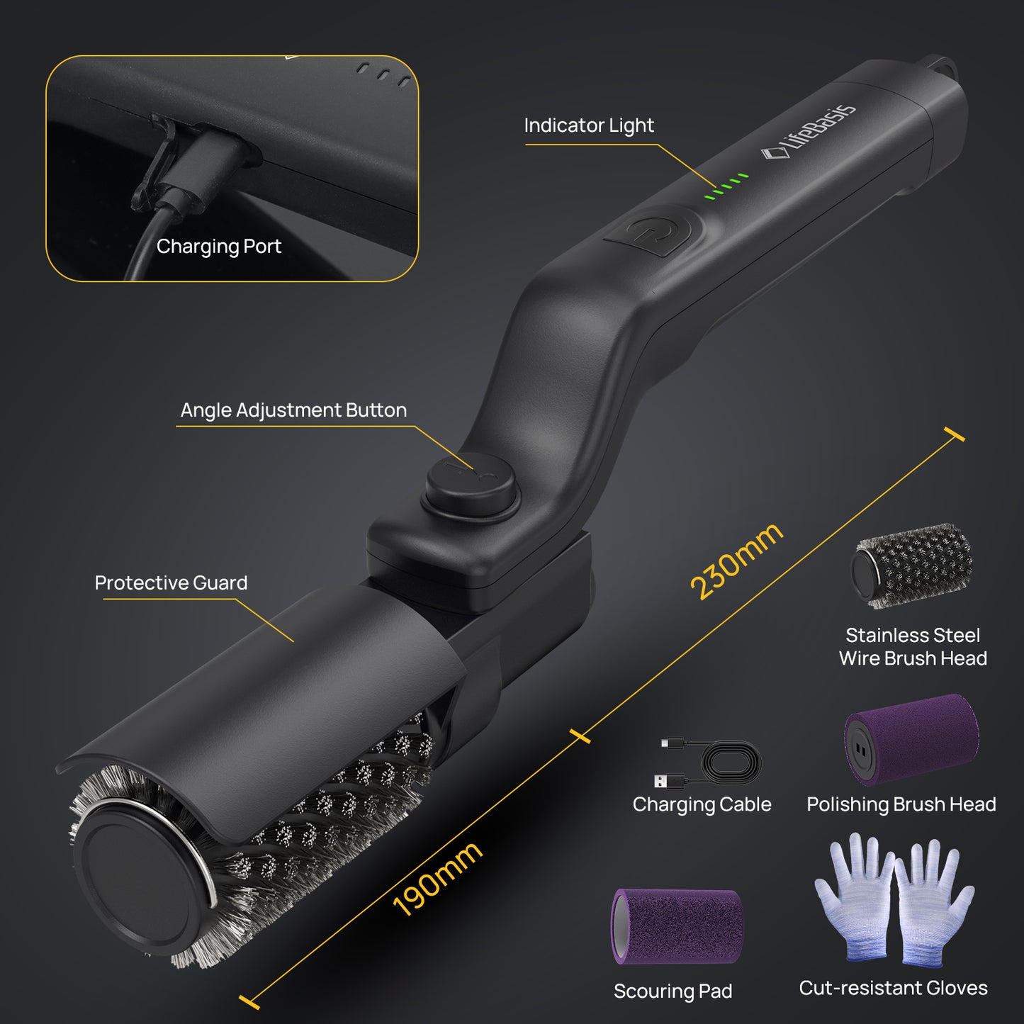 LifeBasis Cordless Electric Grill Brush