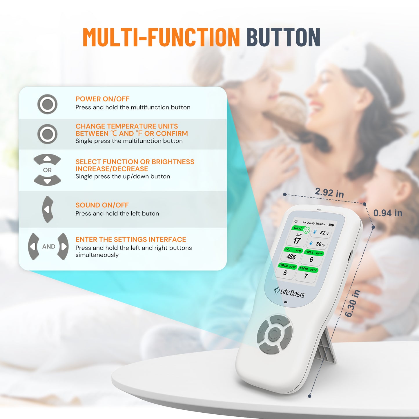 LifeBasis 10 in 1 Air Quality Monitor