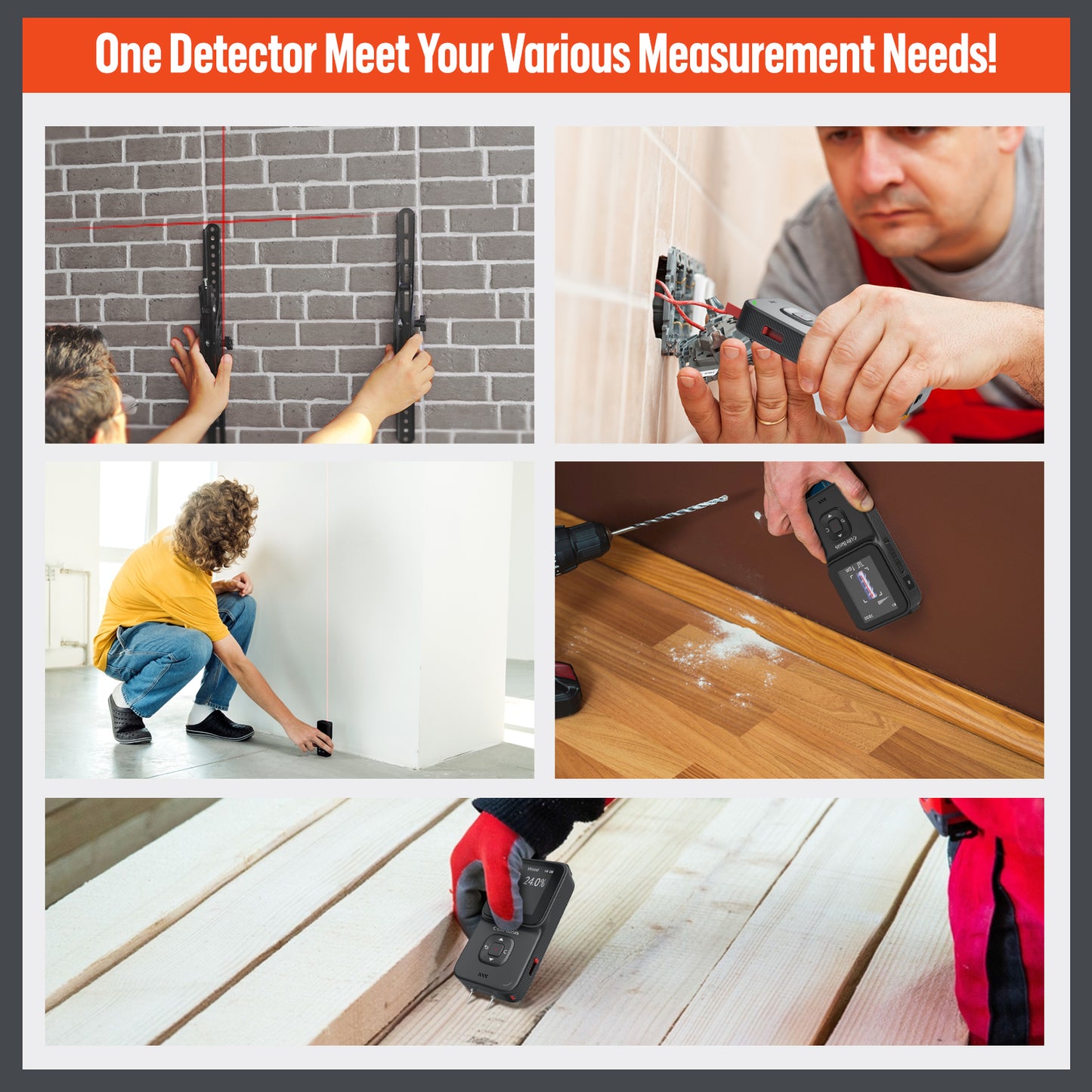 LifeBasis 5 in 1 Stud Finder Wall Scanner