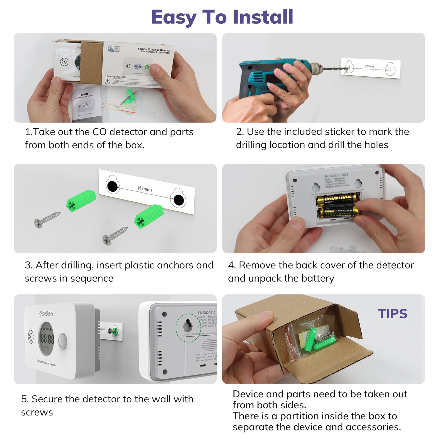 LifeBasis 3 in 1 Carbon Monoxide Detector