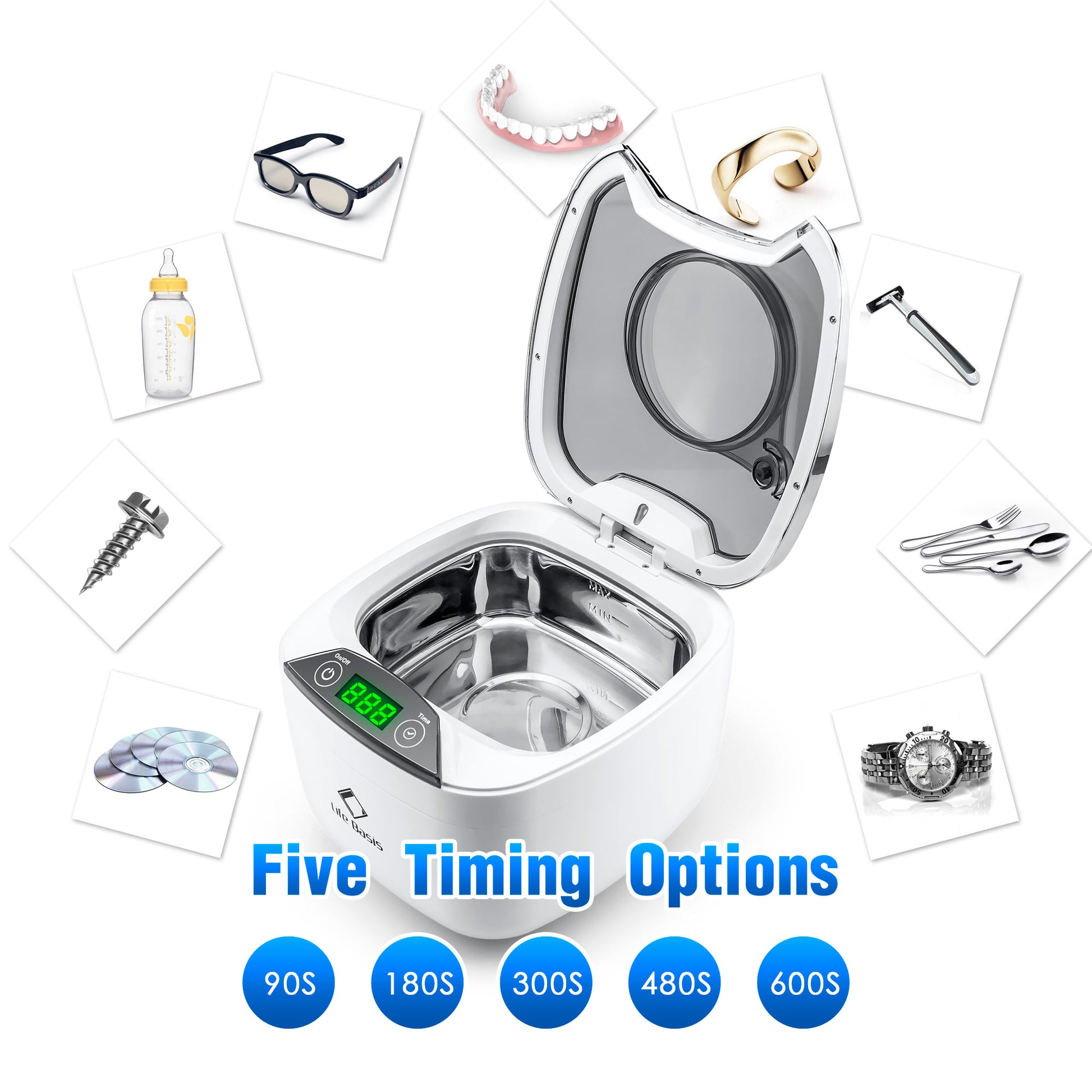 LifeBasis CDS-400B Ultrasonic Jewelry Cleaner