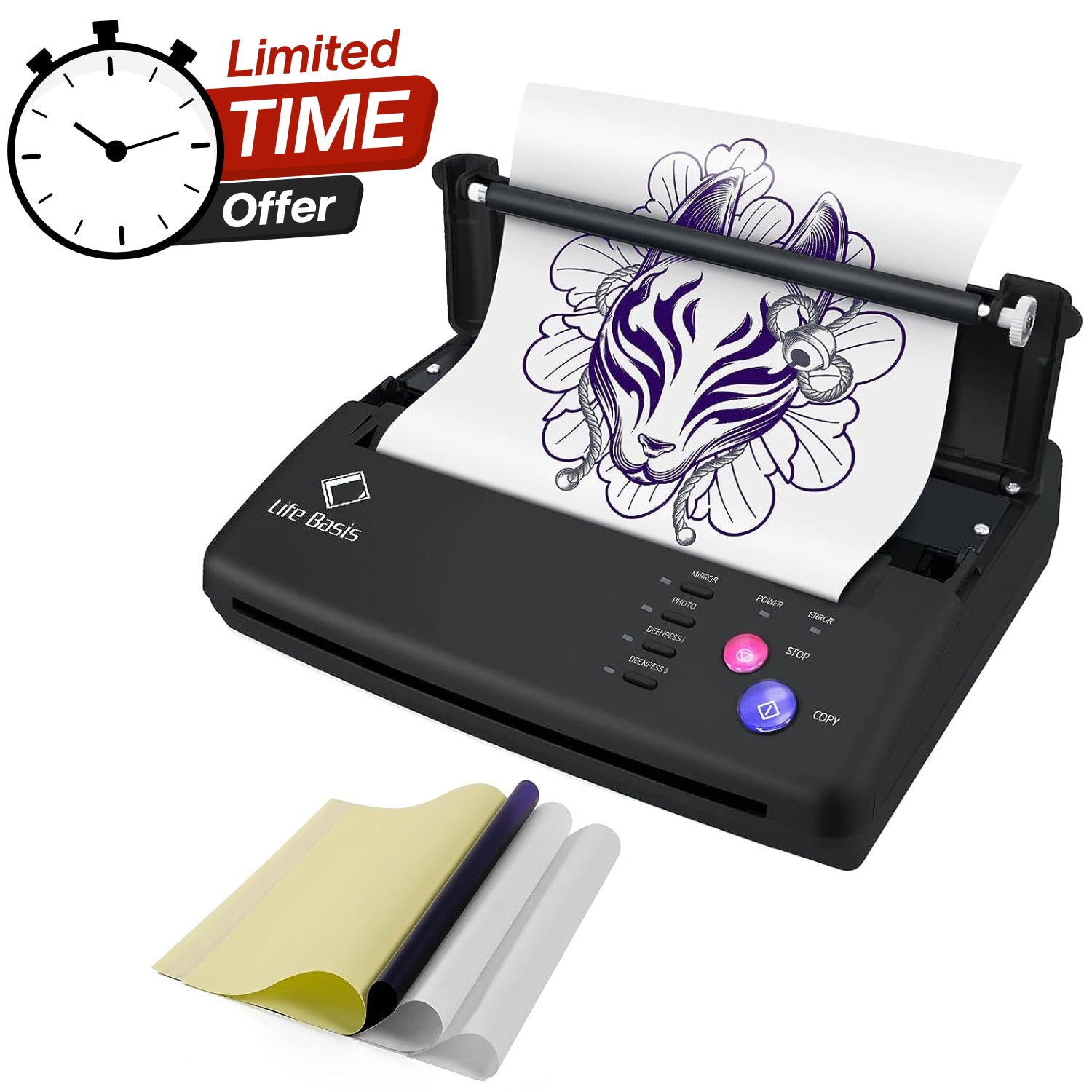 LifeBasis Tattoo Stencil Maker Transfer Machine Thermal Copier With Fr