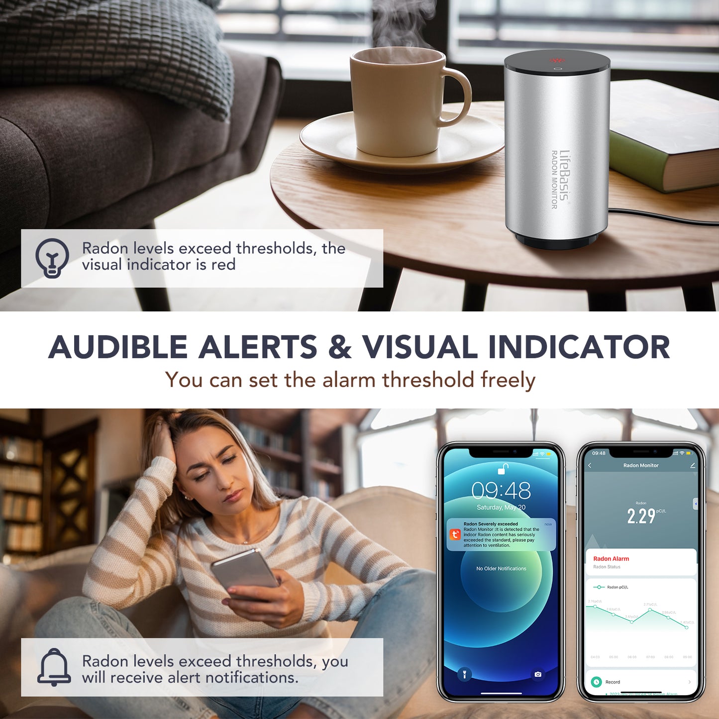 LifeBasis WiFi Radon Monitor