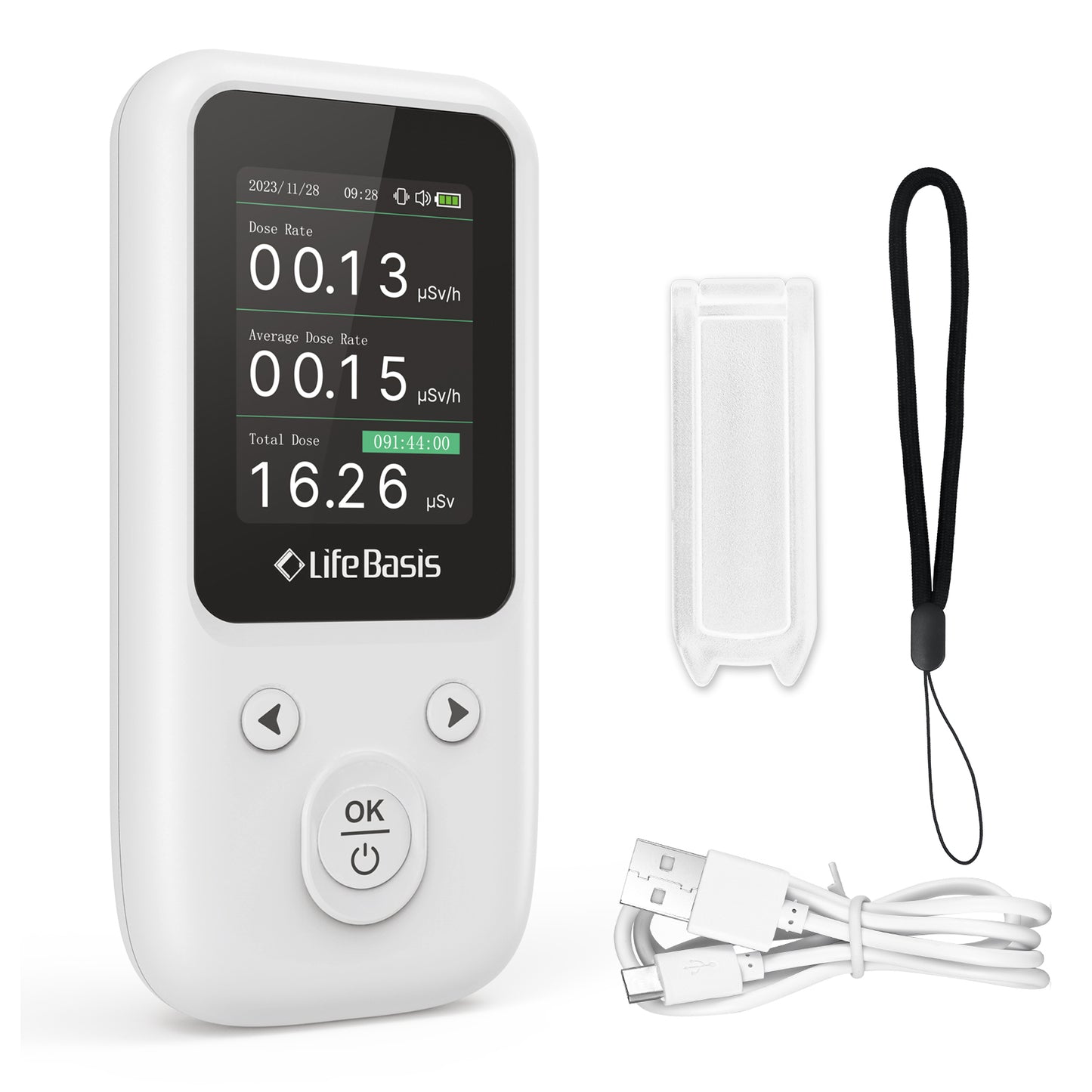 LifeBasis Geiger Counter Nuclear Radiation Detector White