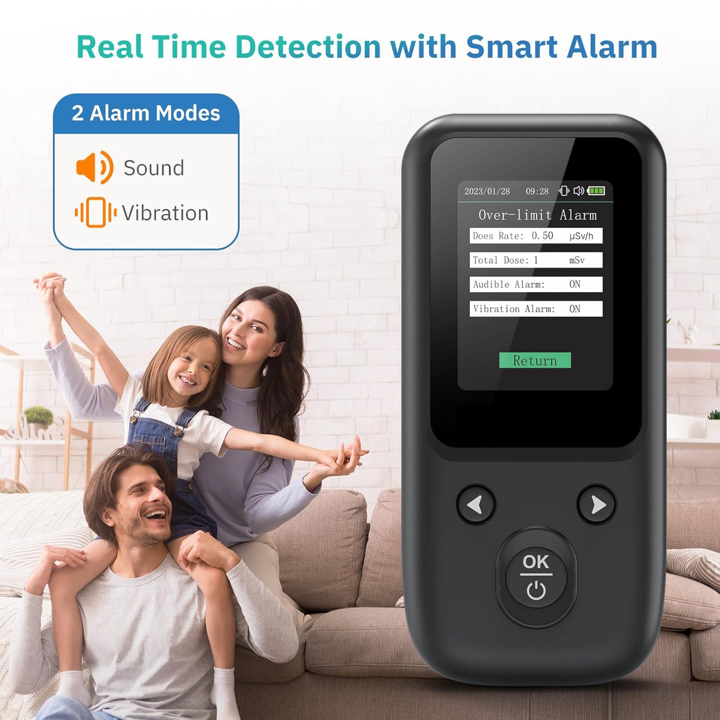 Metrinary Geiger Counter Nuclear Radiation Detector Beta Gamma X-ray Radiation Monitor with TFT Display and Smart Alert