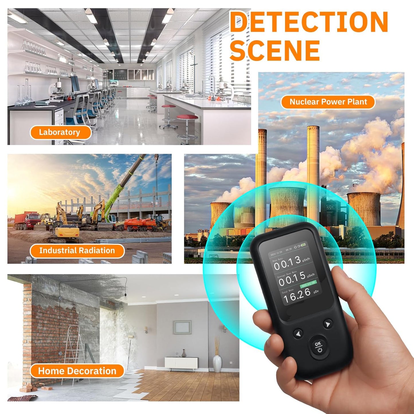 Metrinary Geiger Counter Nuclear Radiation Detector Beta Gamma X-ray Radiation Monitor with TFT Display and Smart Alert
