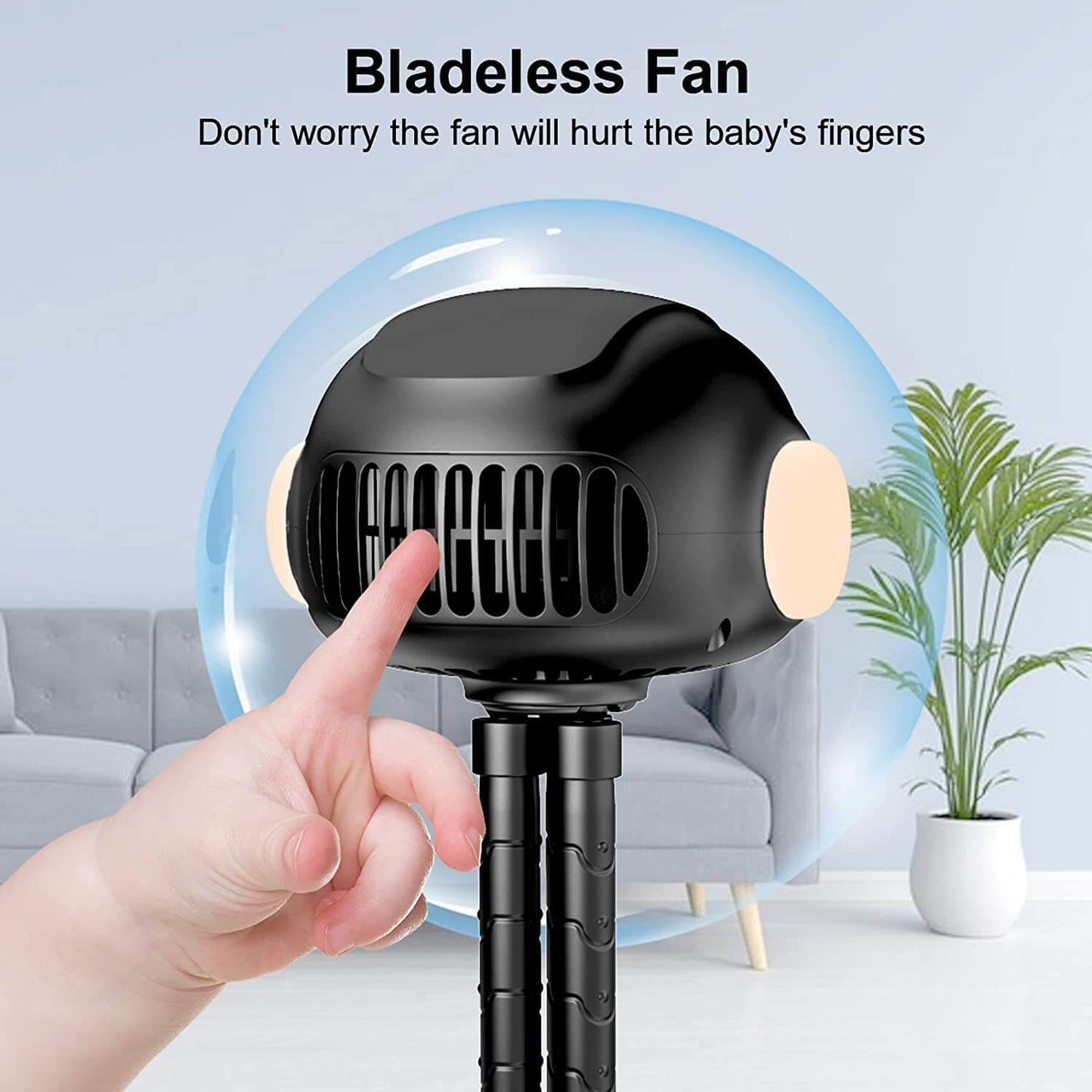 Mamtopia Mini Fan Mini Stroller Fan with LED Light 3 Speeds