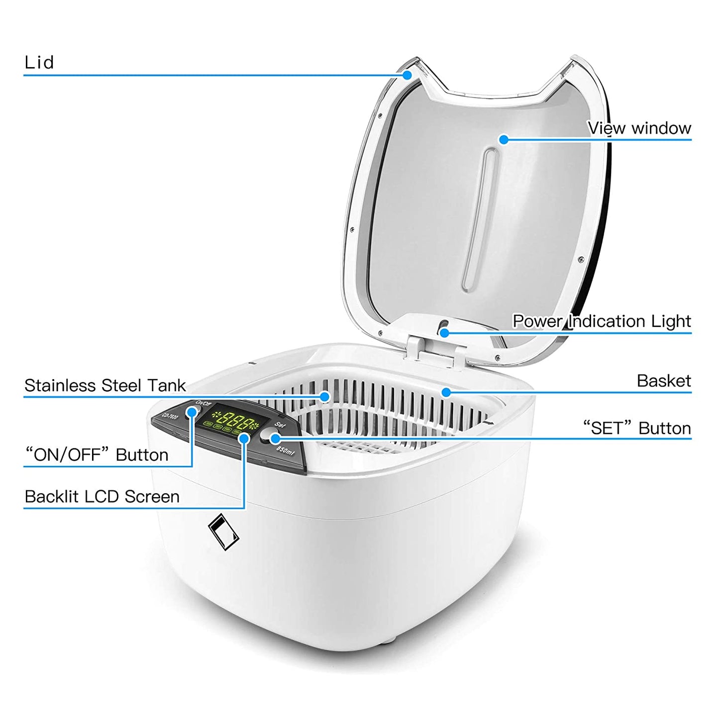 LifeBasis CD-7920 Digital Ultrasonic Cleaner