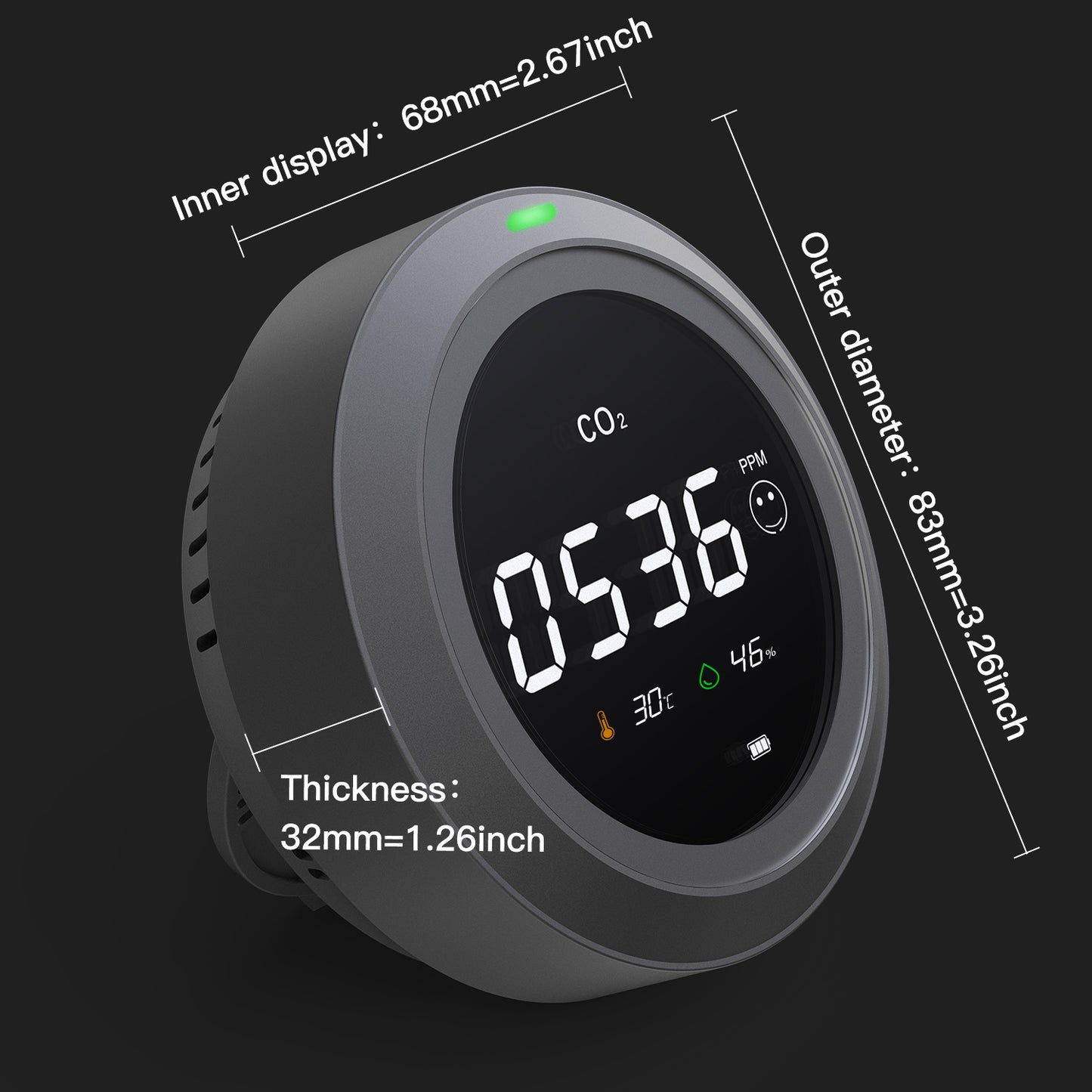 LifeBasis 3 in 1 CO2 Detector