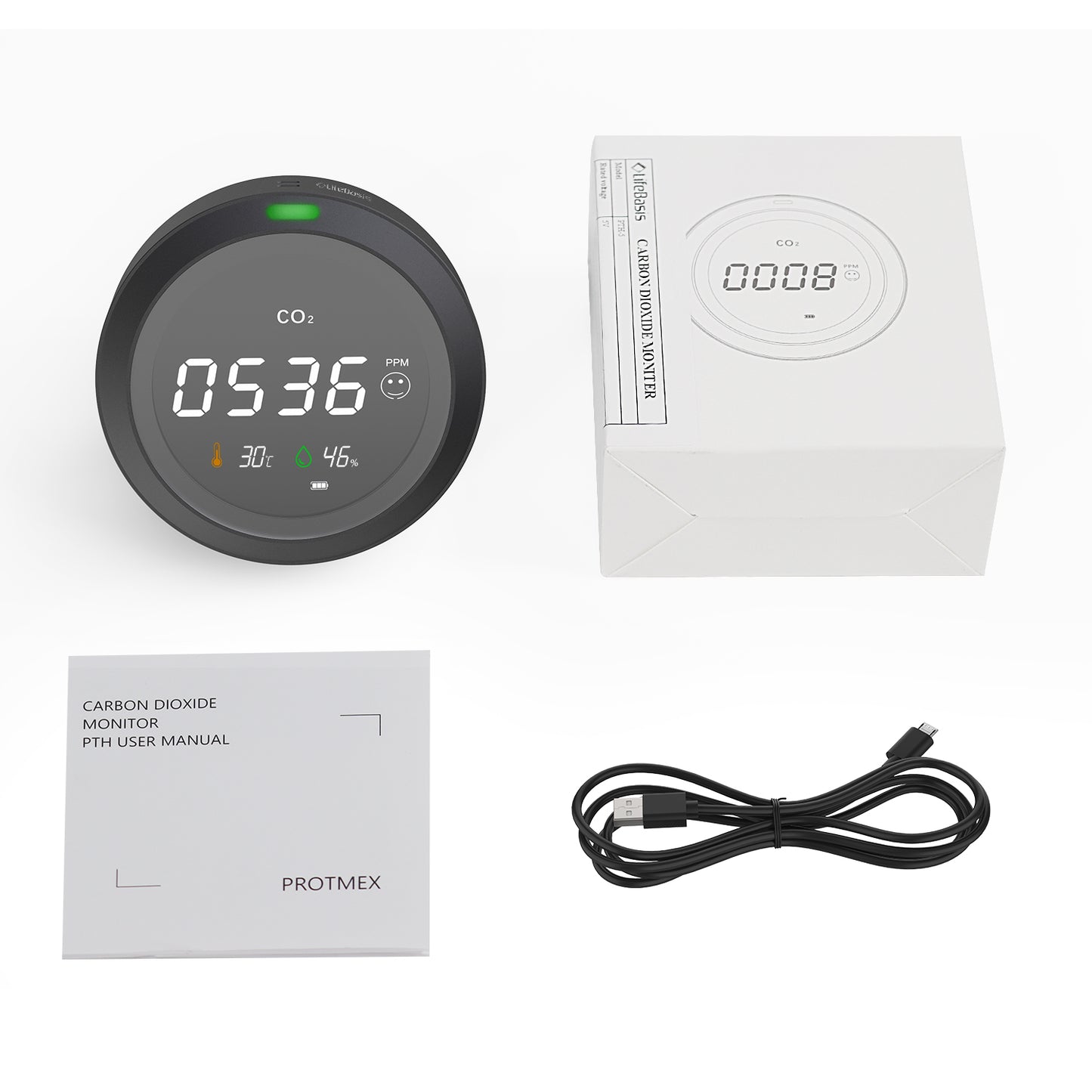 LifeBasis 3 in 1 CO2 Detector