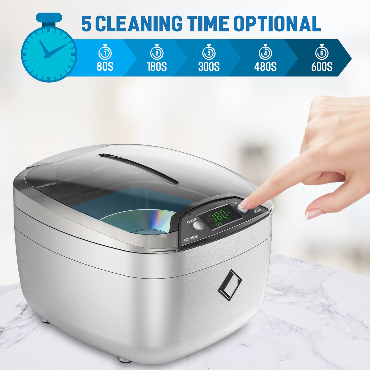 LifeBasis CD-7920 Digital Ultrasonic Cleaner