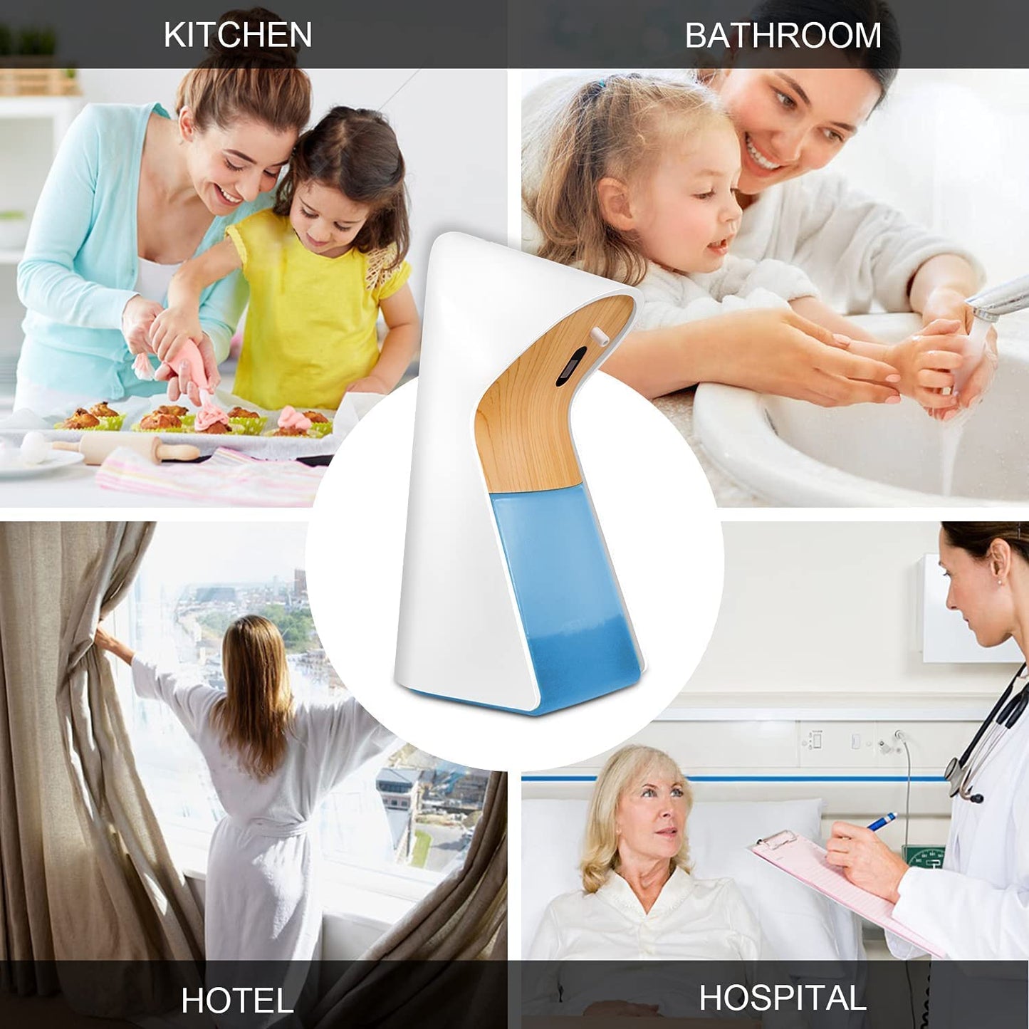 LifeBasis Automatic Foaming Soap Dispenser 330ml IPX5 Waterproof Touchless Soap Dispenser With Infrared Motion Sensor