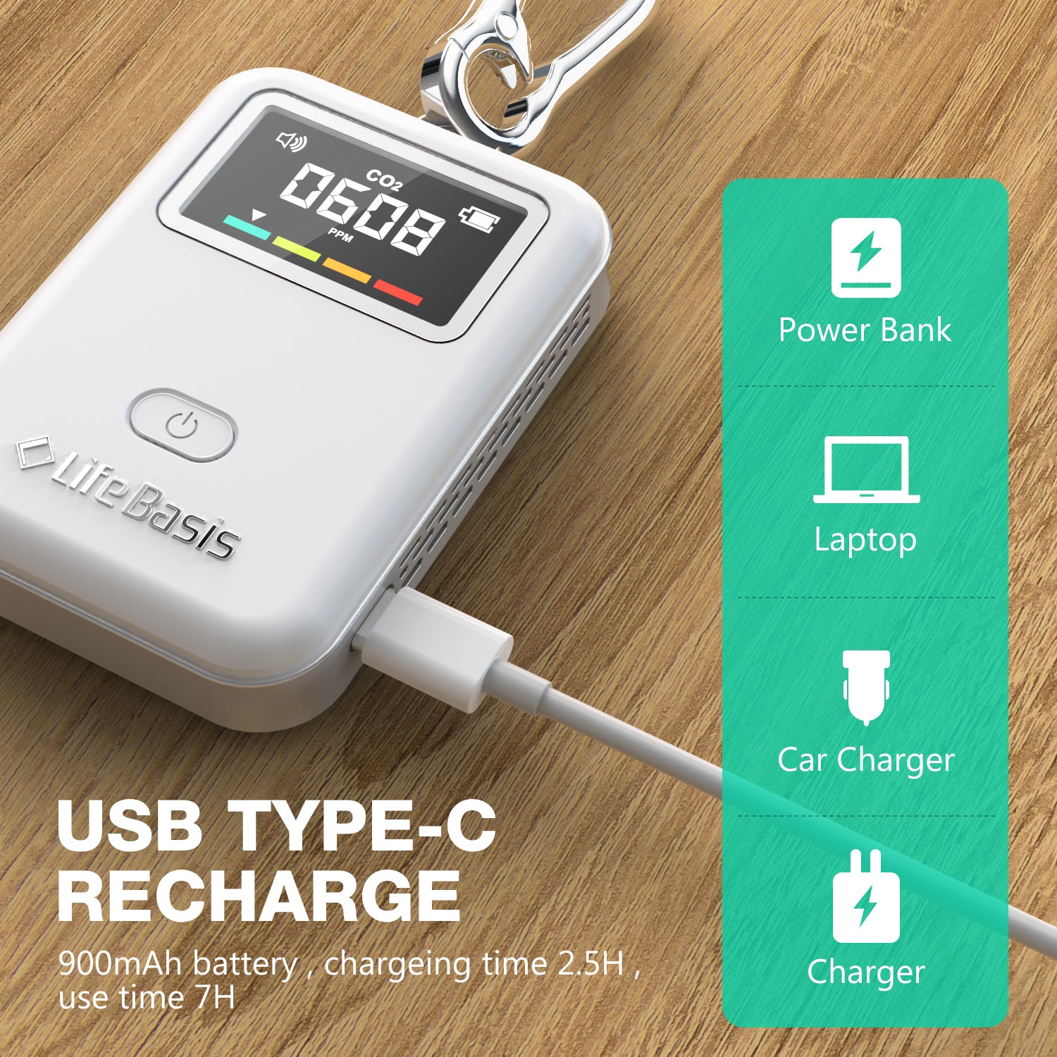 LifeBasis Mini CO2 Monitor