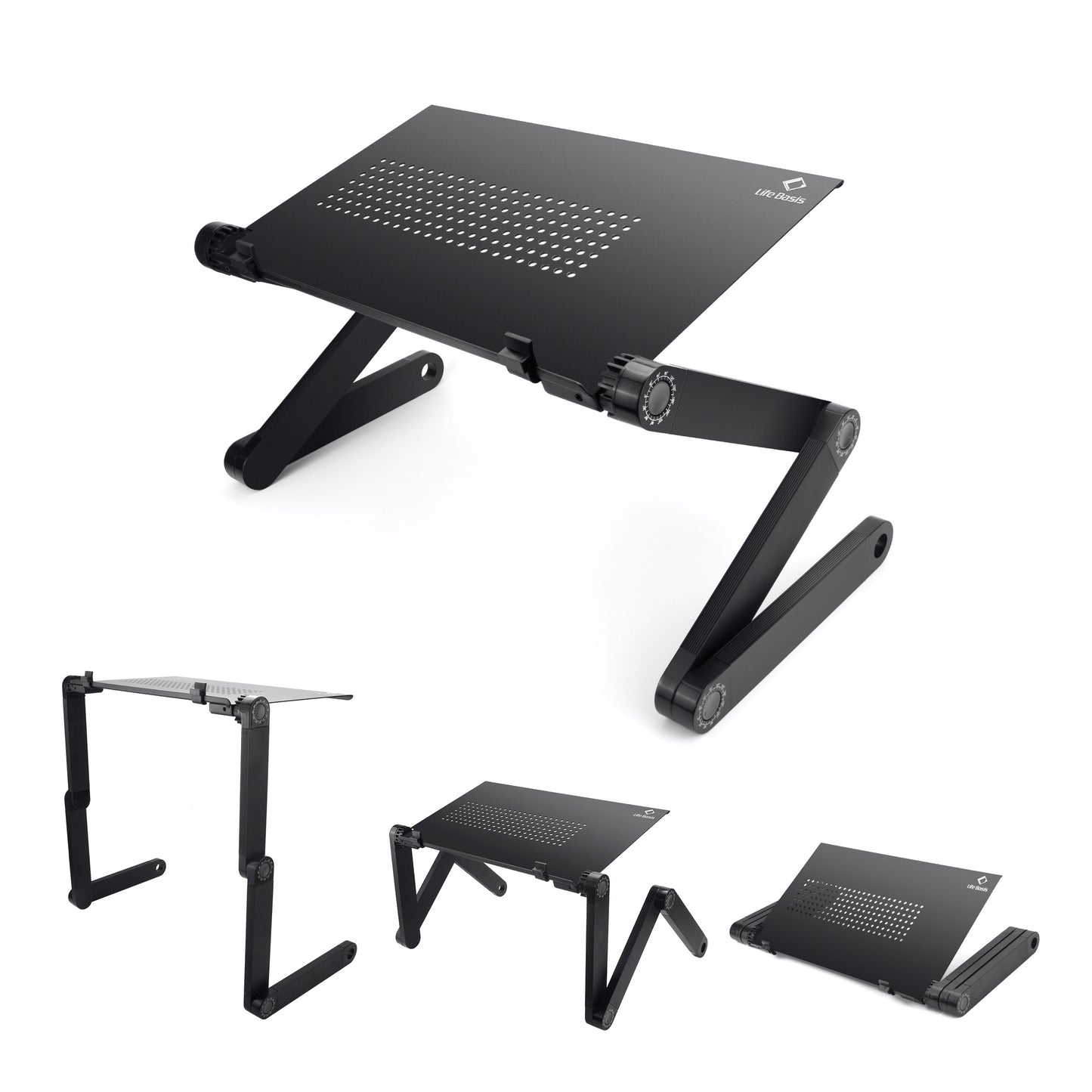 LifeBasis Portable Laptop Desk Lightweight Aluminum Folding Desk Sofa Bed Stand for Notebook MacBook
