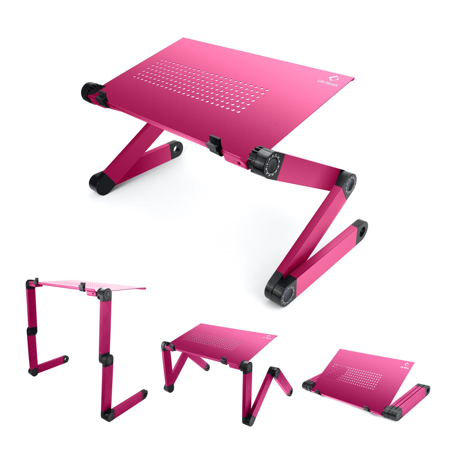 LifeBasis Portable Laptop Desk Lightweight Aluminum Folding Desk Sofa Bed Stand for Notebook MacBook