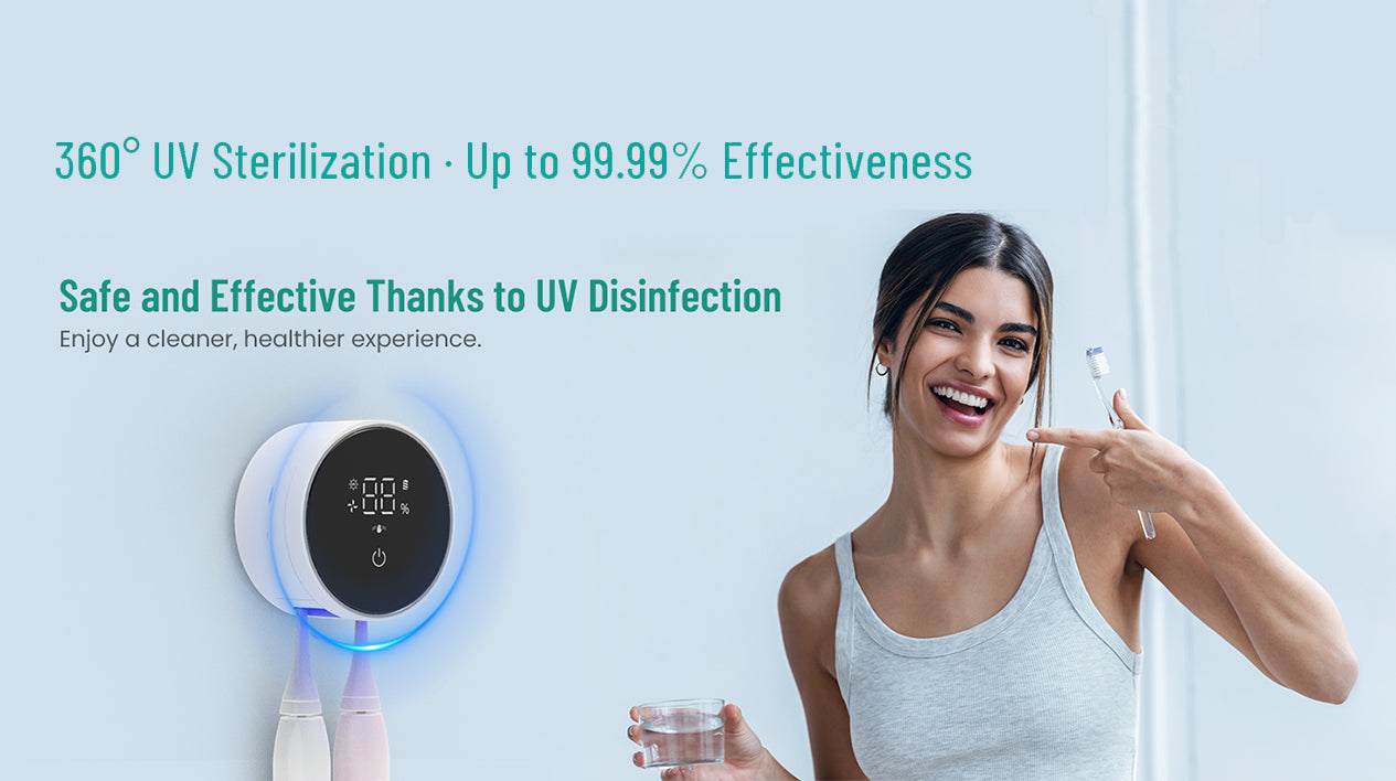 Load video: LifeBasis Dual-UV Toothburhs Sanitizer