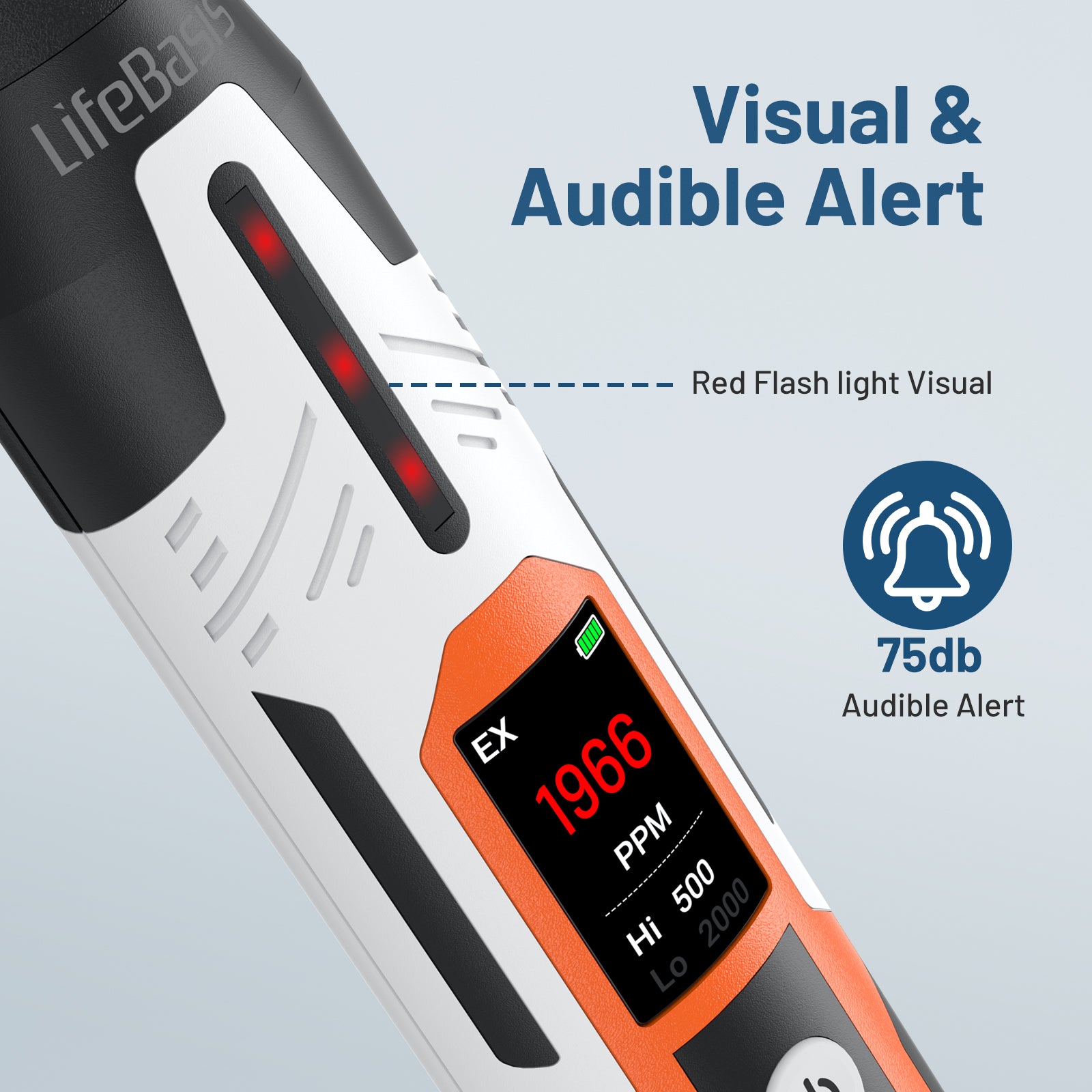 LifeBasis Portable Natural Gas Leak Detector & Sniffer - Rechargeable