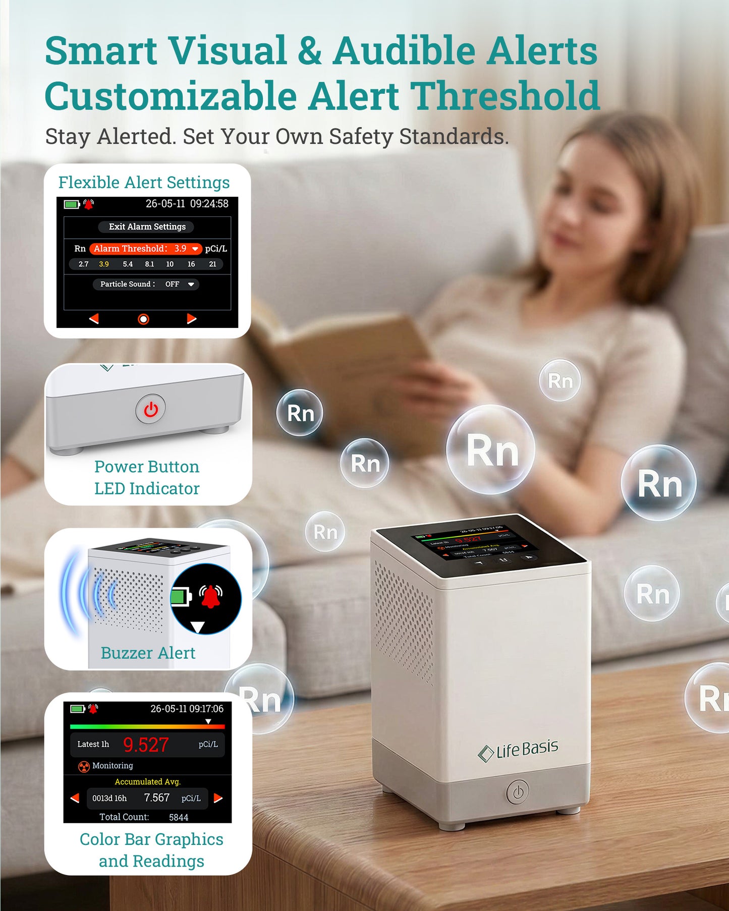 LifeBasis Digital Radon Detector for Home
