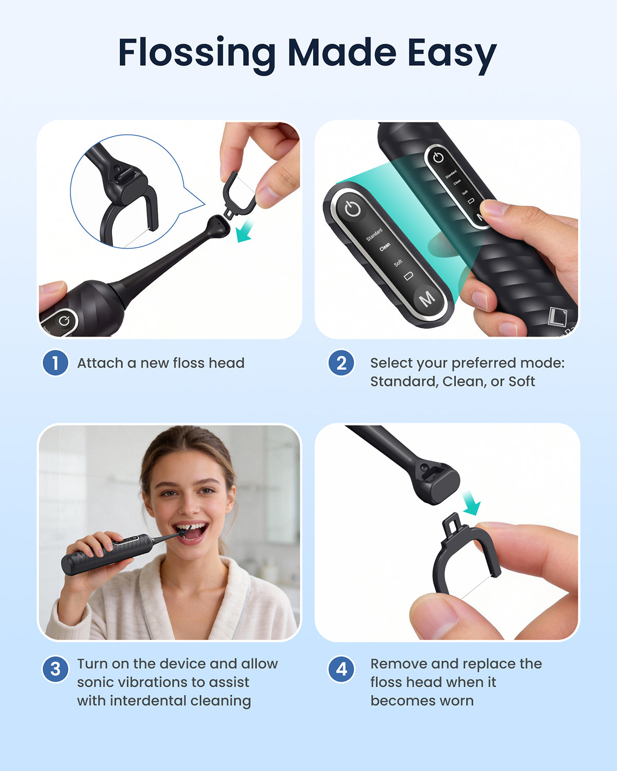 LifeBasis Rechargeable Sonic Interdental Cleaner
