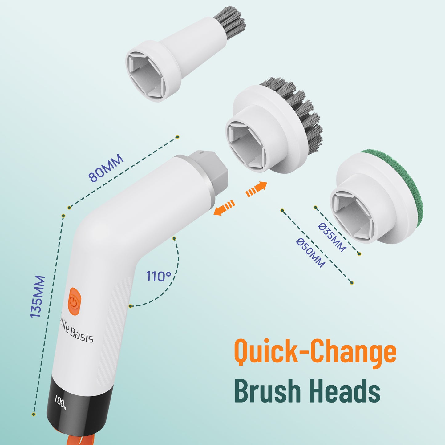 LifeBasis Cordless Electric Spin Scrubber