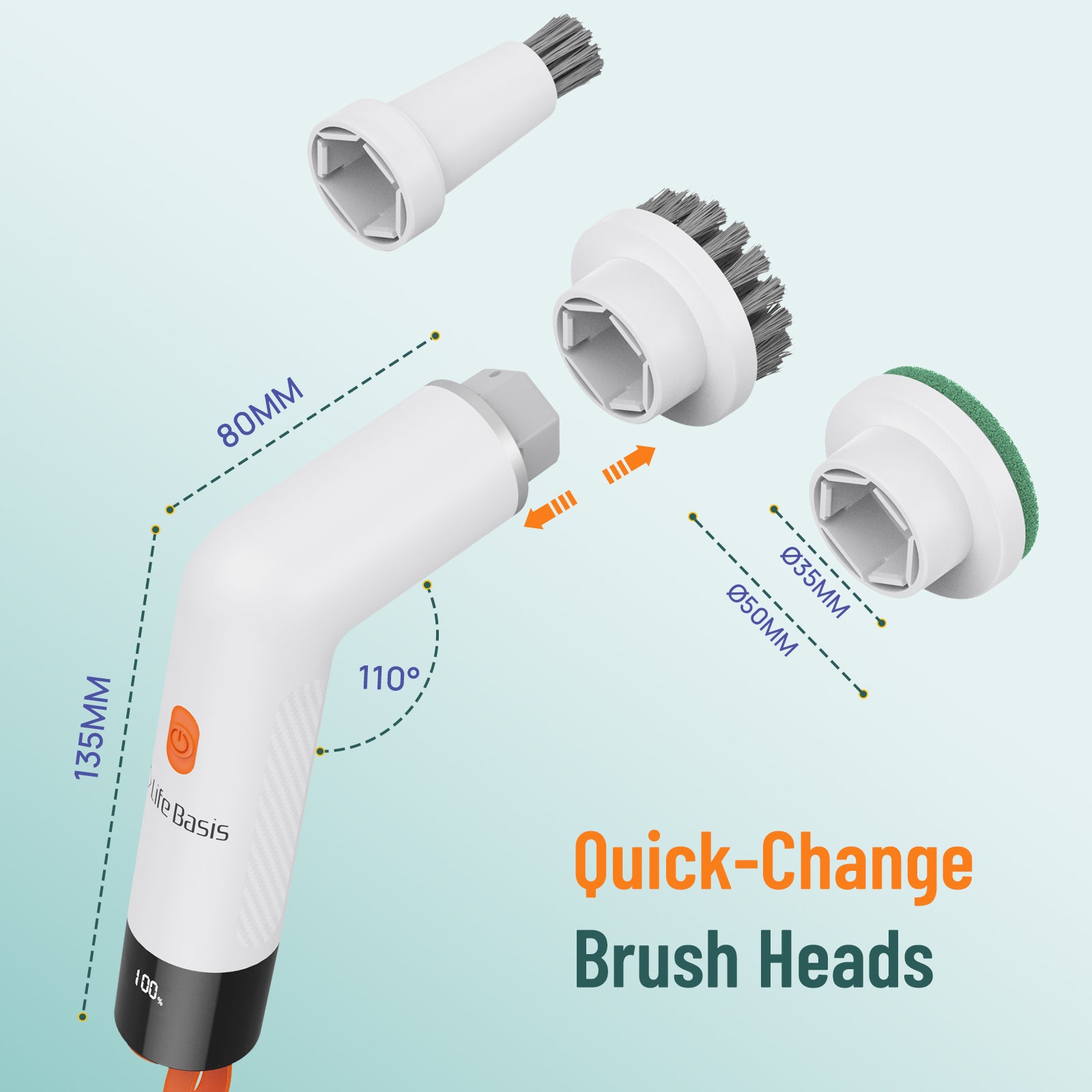 LifeBasis Cordless Electric Spin Scrubber