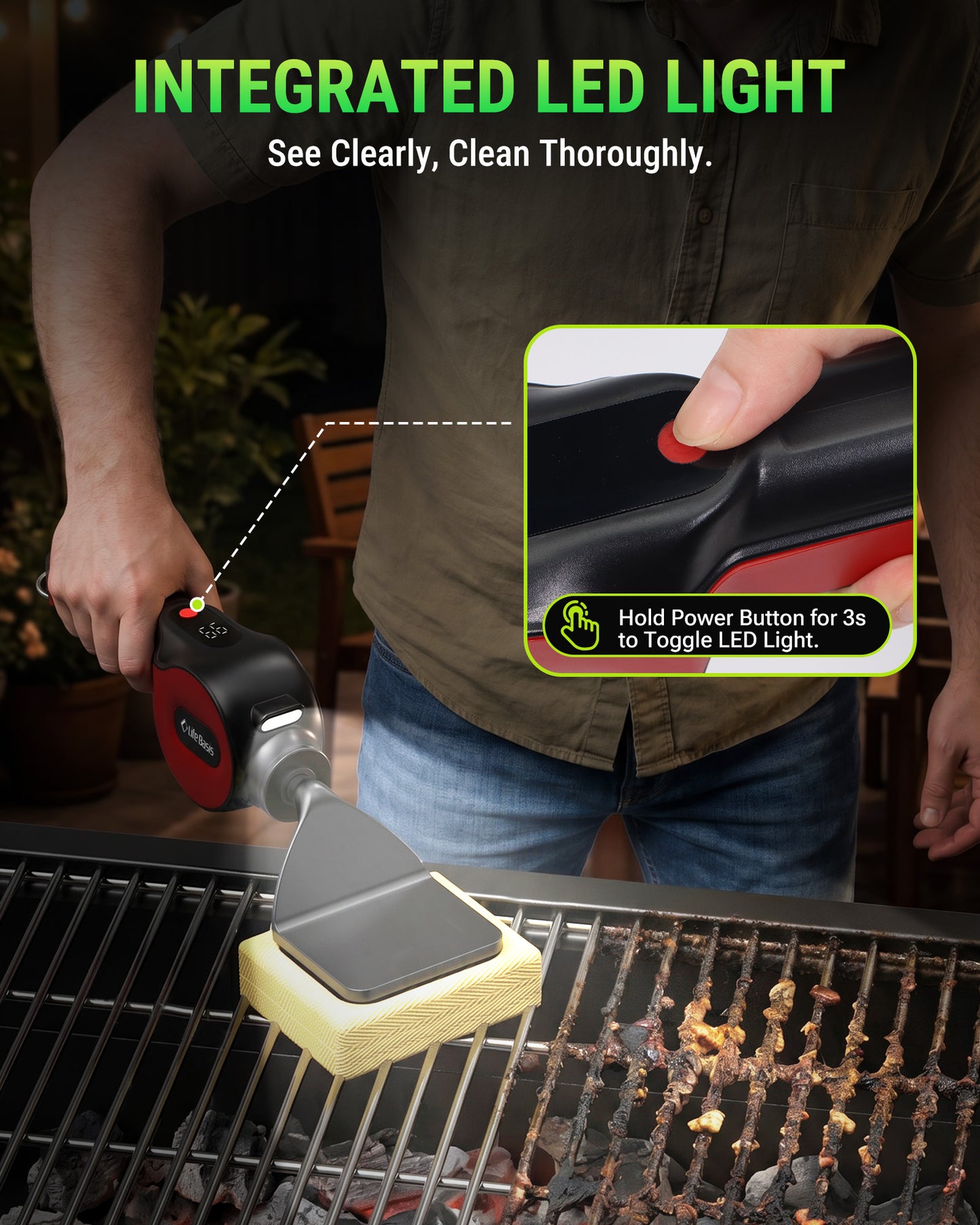 LifeBasis Cordless Electric Grill Brush