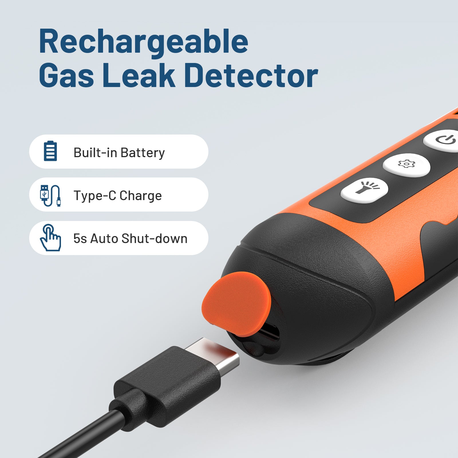 LifeBasis Portable Natural Gas Leak Detector & Sniffer - Rechargeable