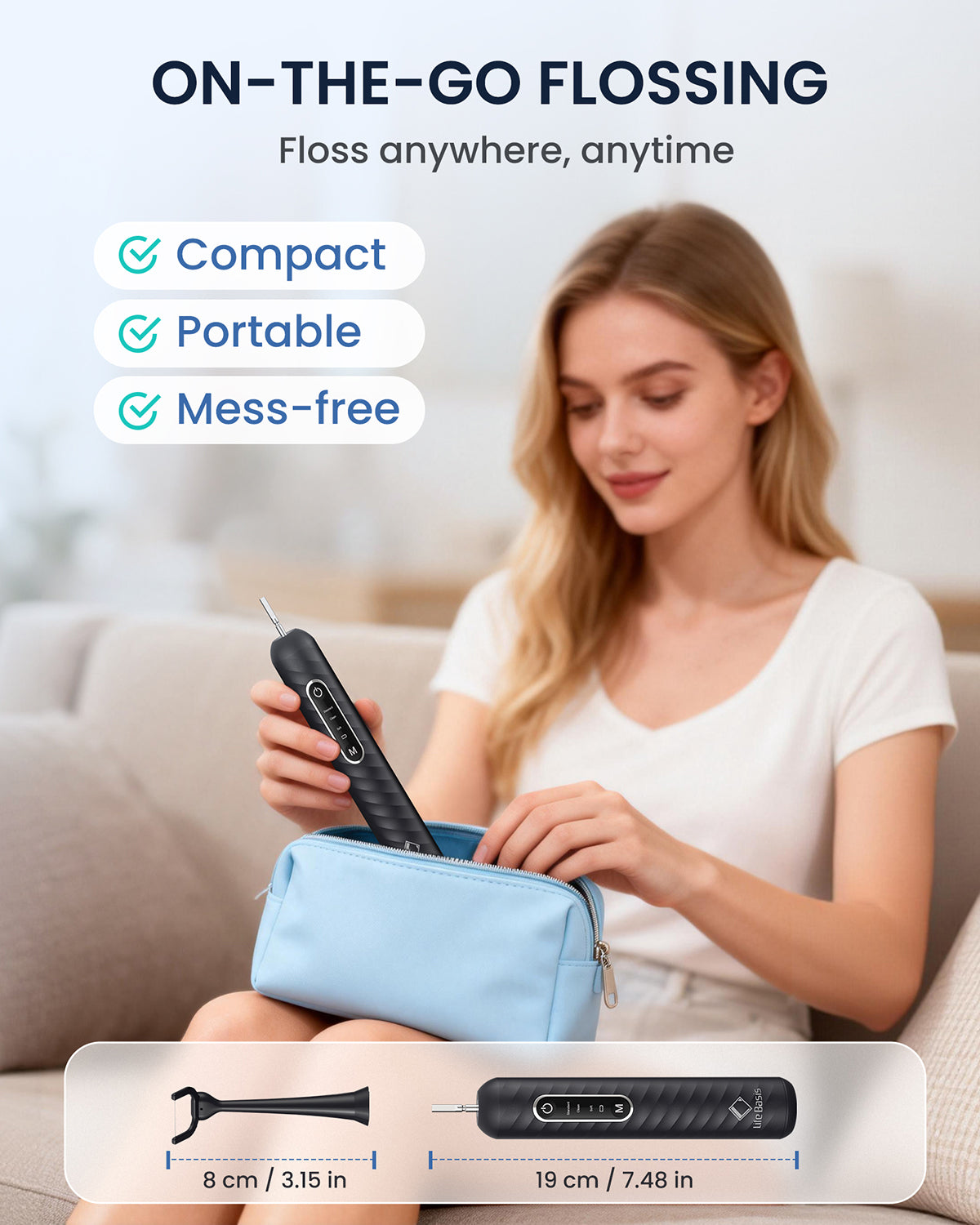 LifeBasis Rechargeable Sonic Interdental Cleaner