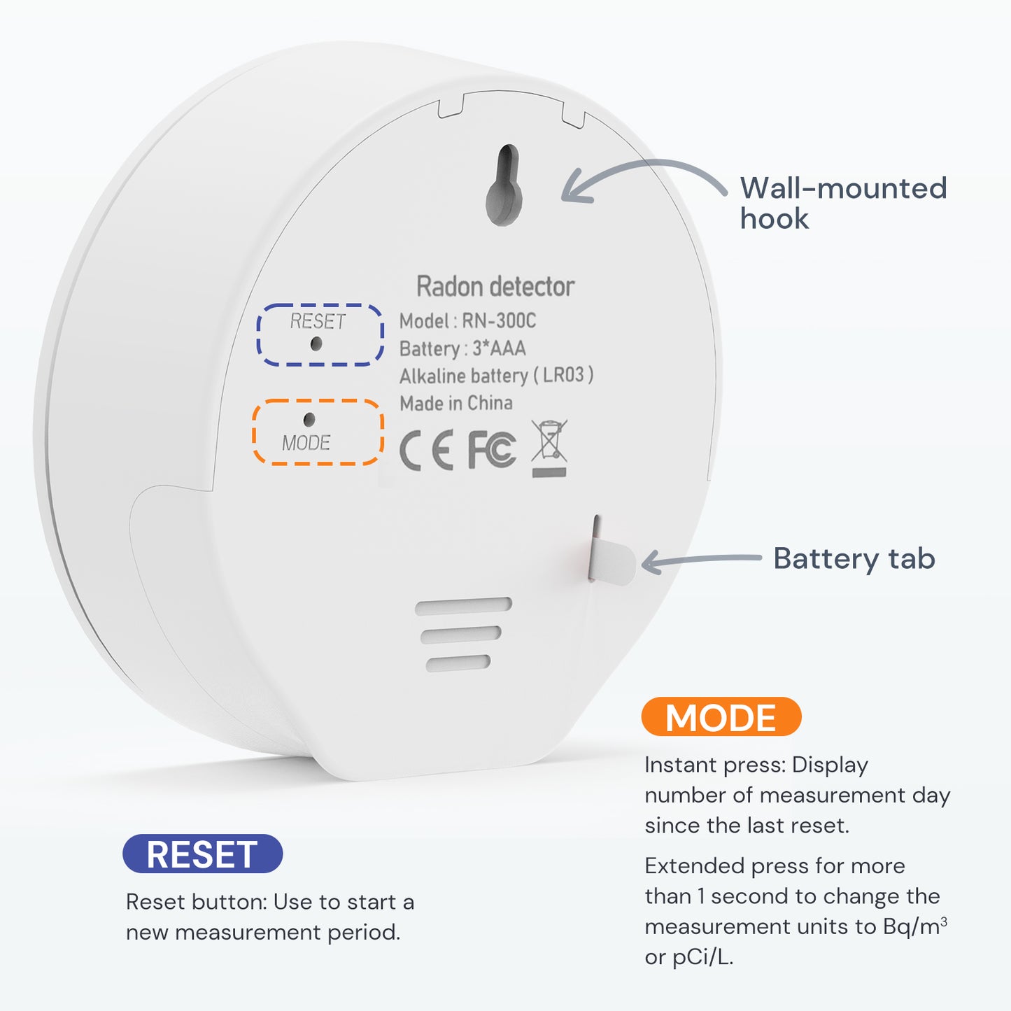 LifeBasis RN-300C Radon Detector 