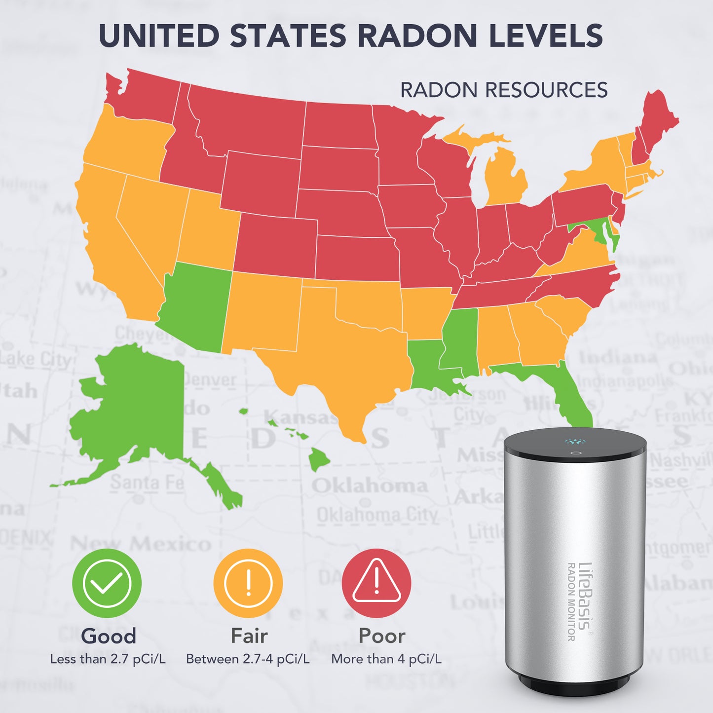 LifeBasis WiFi Radon Monitor
