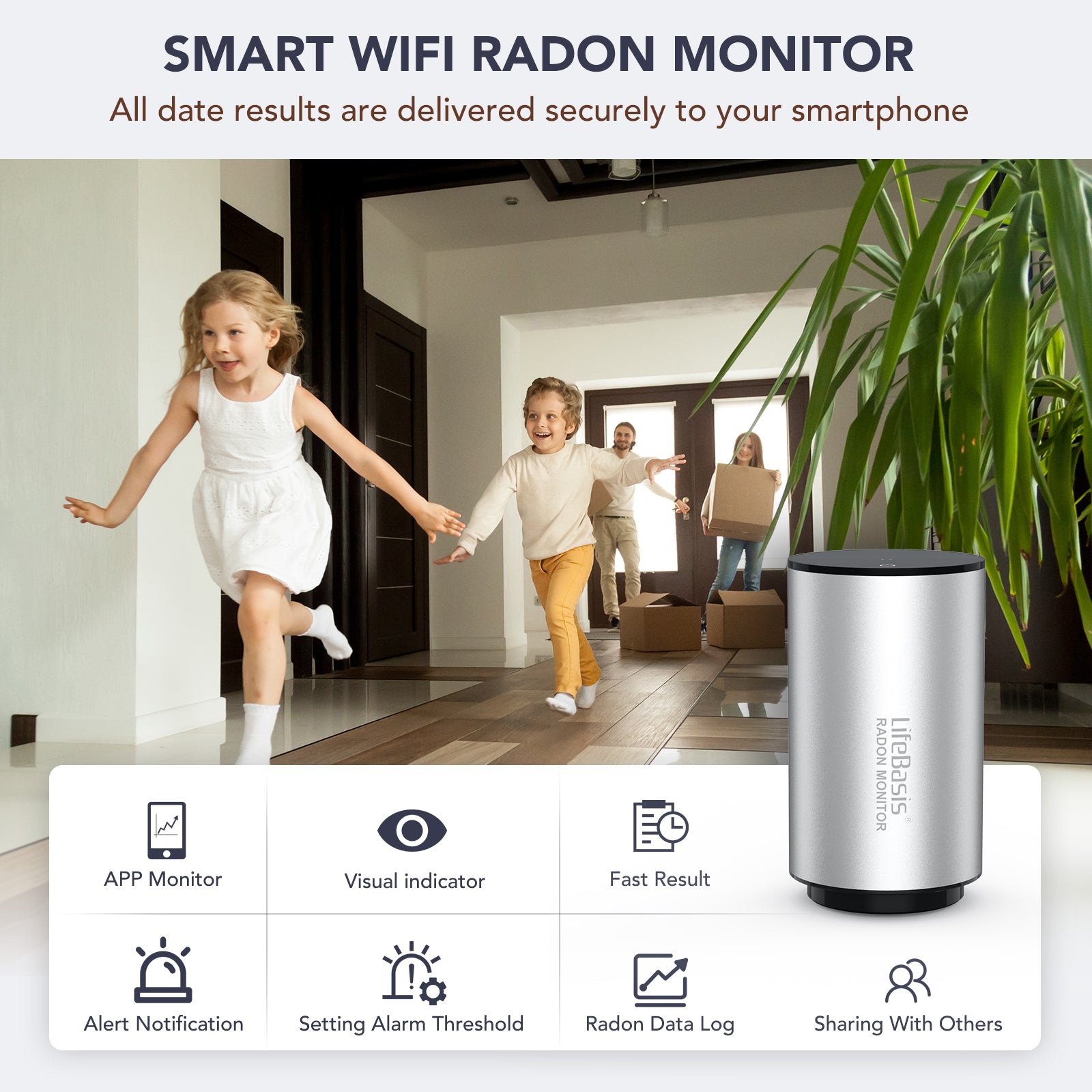 Smart Home Radon Detector Radon Sensor Radon Monitor with