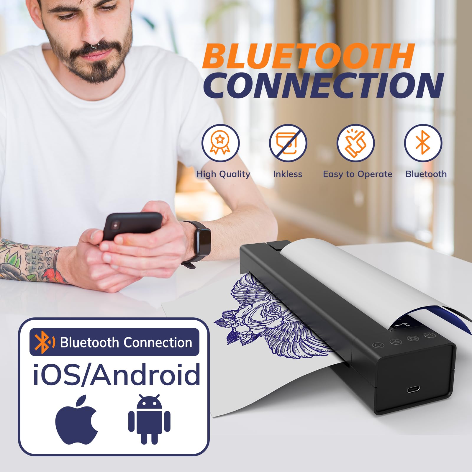 LifeBasis OEP700E Bluetooth Tattoo Stencil Printer