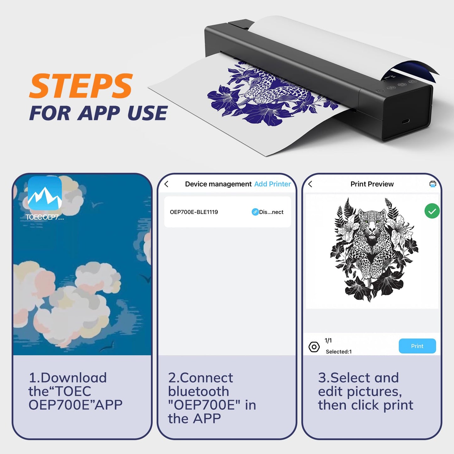 How to Use LifeBasis OEP700E Bluetooth Tattoo Stencil Printer