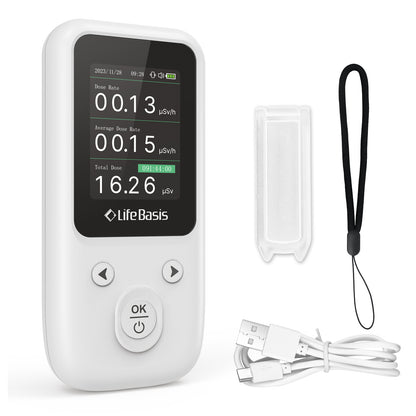 LifeBasis Geiger Counter Nuclear Radiation Detector White