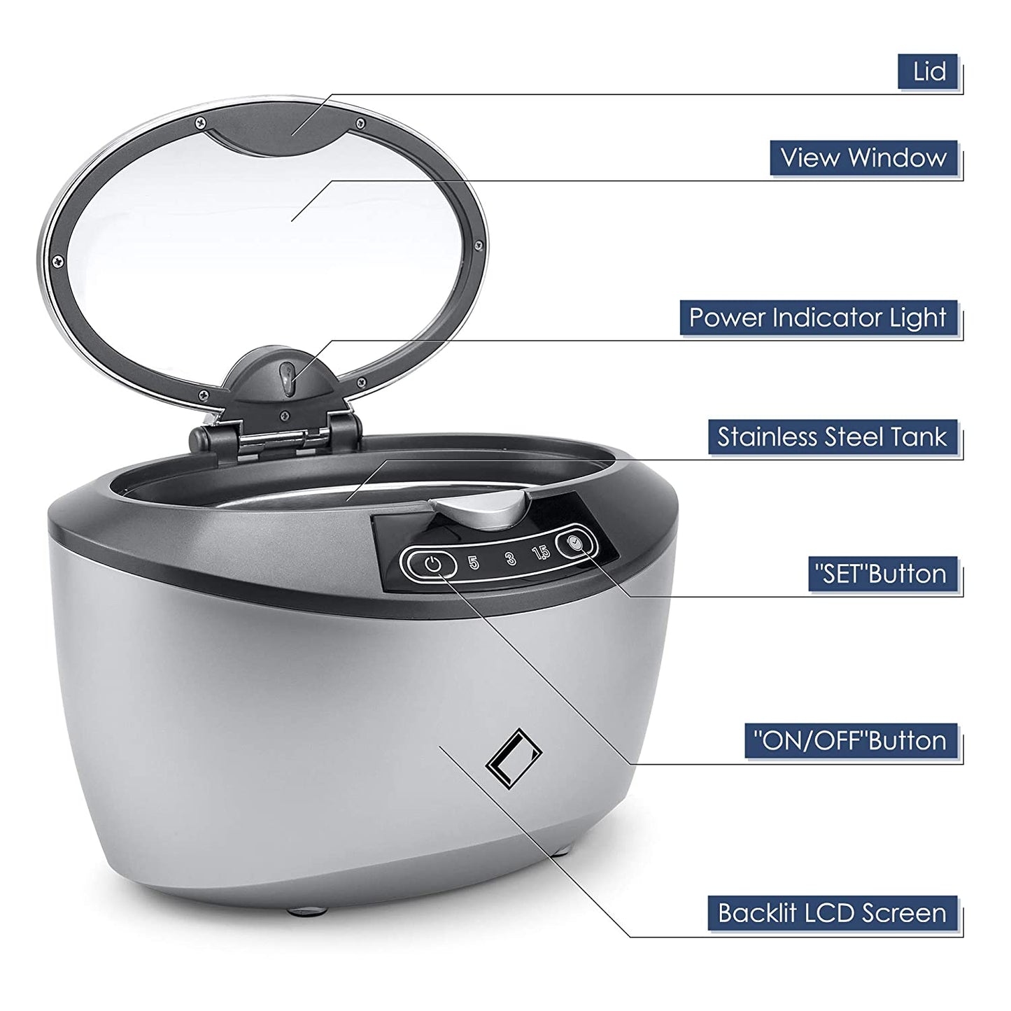 LifeBasis CD-2820 Digital Ultrasonic Cleaner