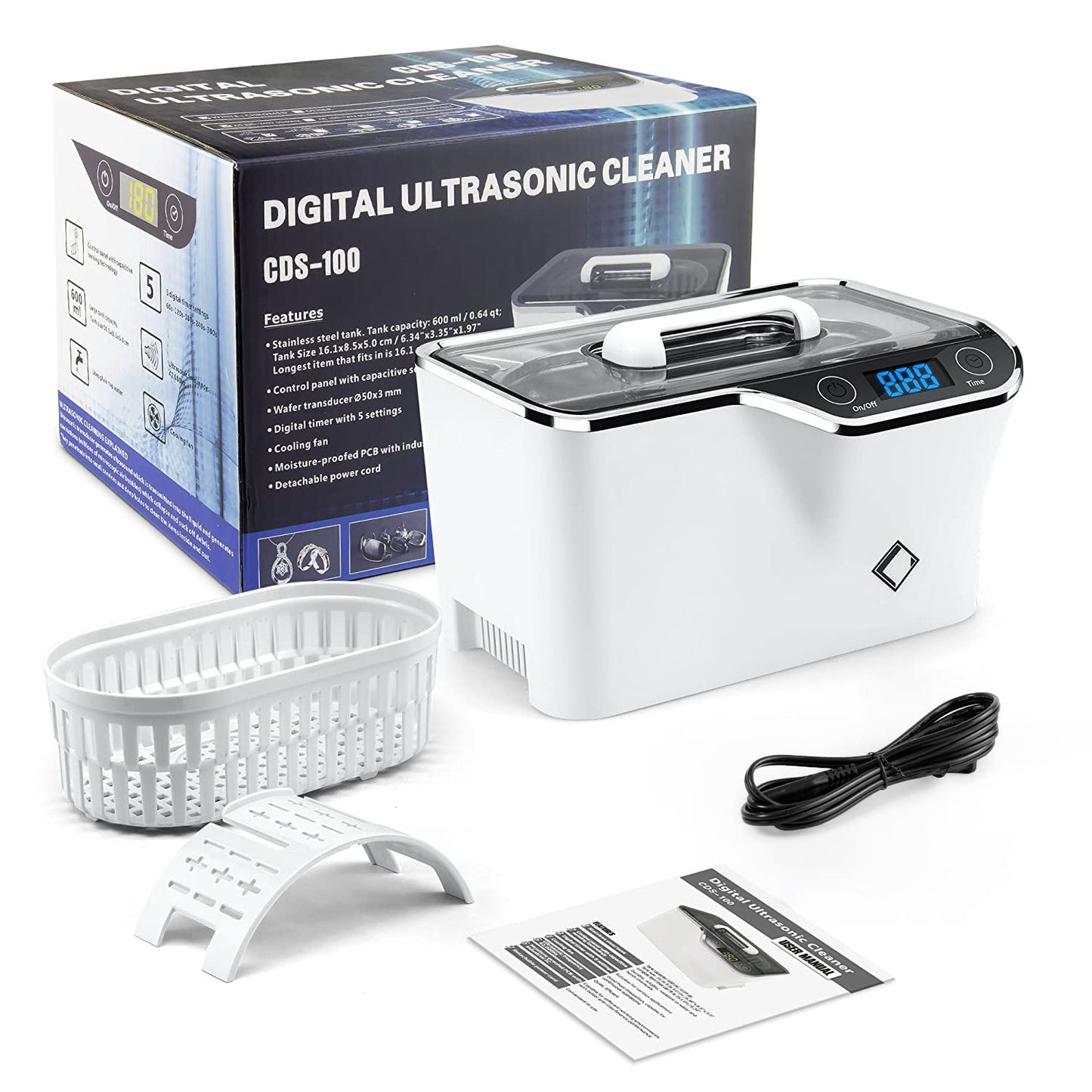 LifeBasis CDS-100 Ultrasonic Jewelry Cleaner 