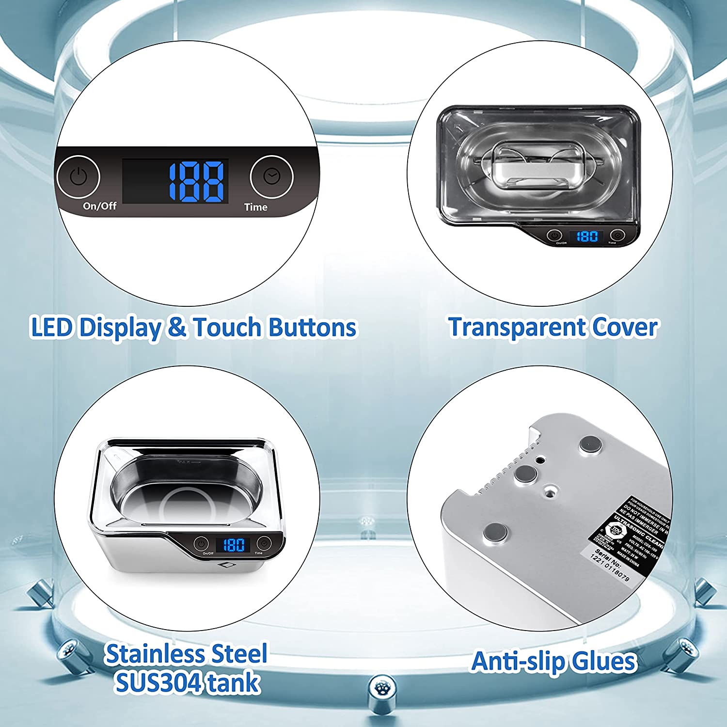 LifeBasis CDS-100 Ultrasonic Jewelry Cleaner 