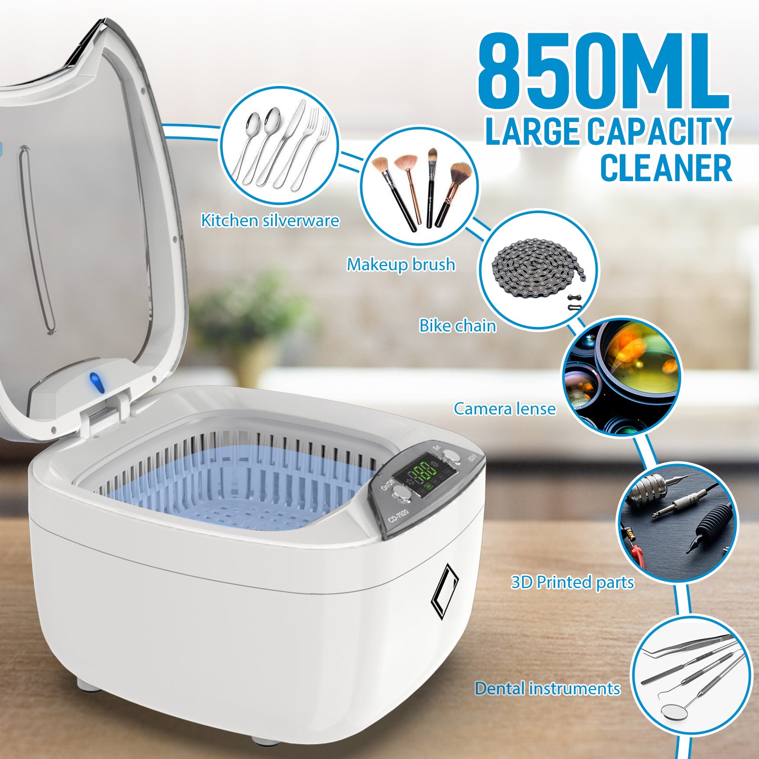 Ultrasonic Jewelry Cleaner,600ML Portable Household Professional