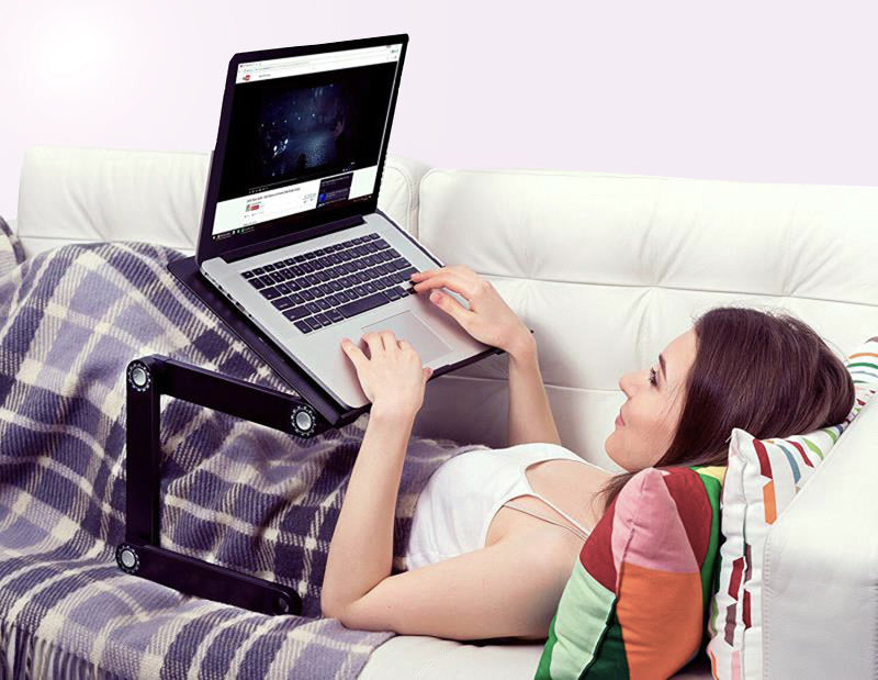 LifeBasis Portable Laptop Desk Lightweight Aluminum Folding Desk Sofa Bed Stand for Notebook MacBook