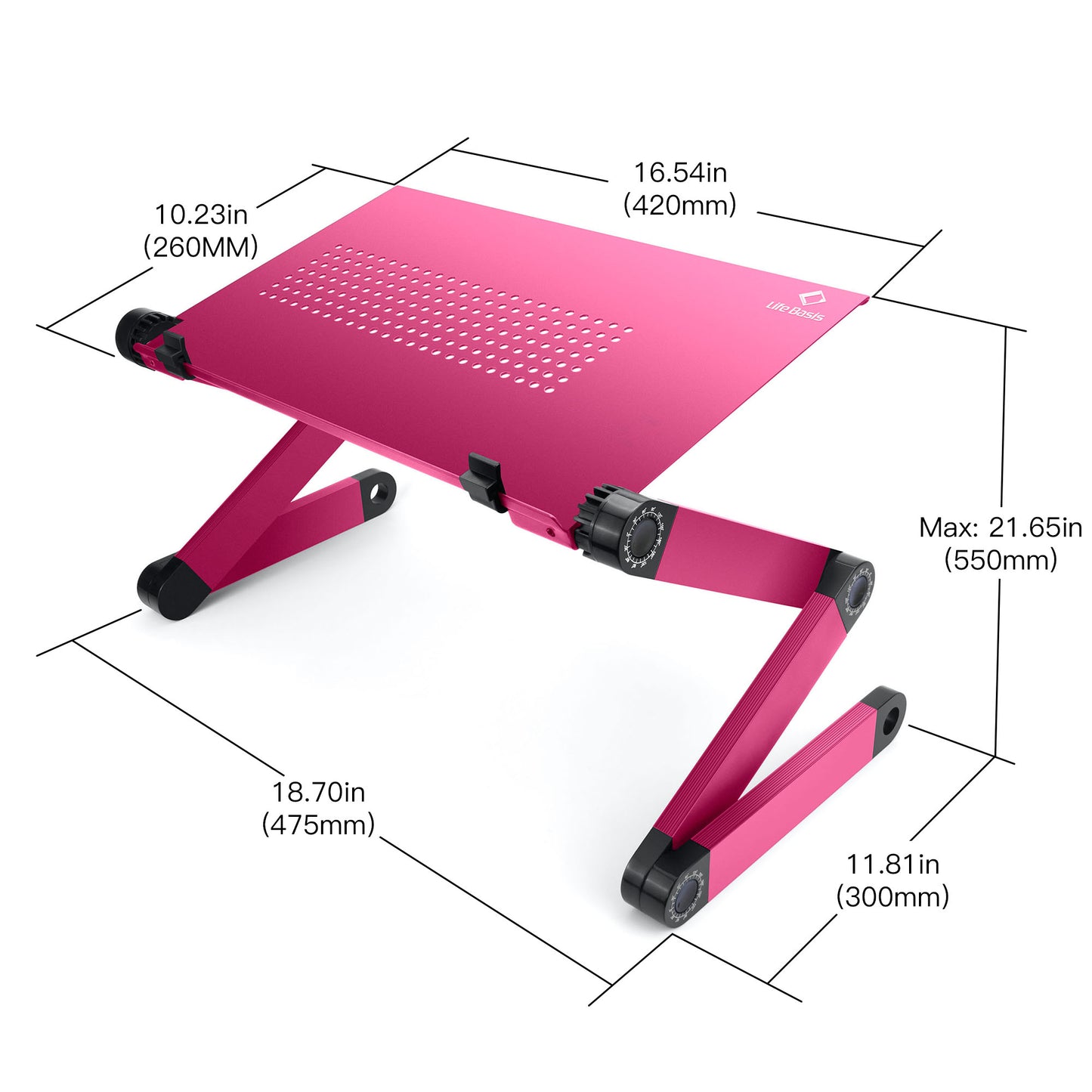 LifeBasis Portable Laptop Desk Lightweight Aluminum Folding Desk Sofa Bed Stand for Notebook MacBook
