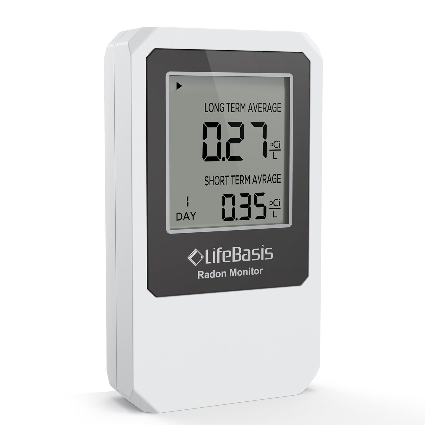 LifeBasis Radon Detector Portable Radon Tester with Large Screen For Home 0 - 500 pCi / L Range