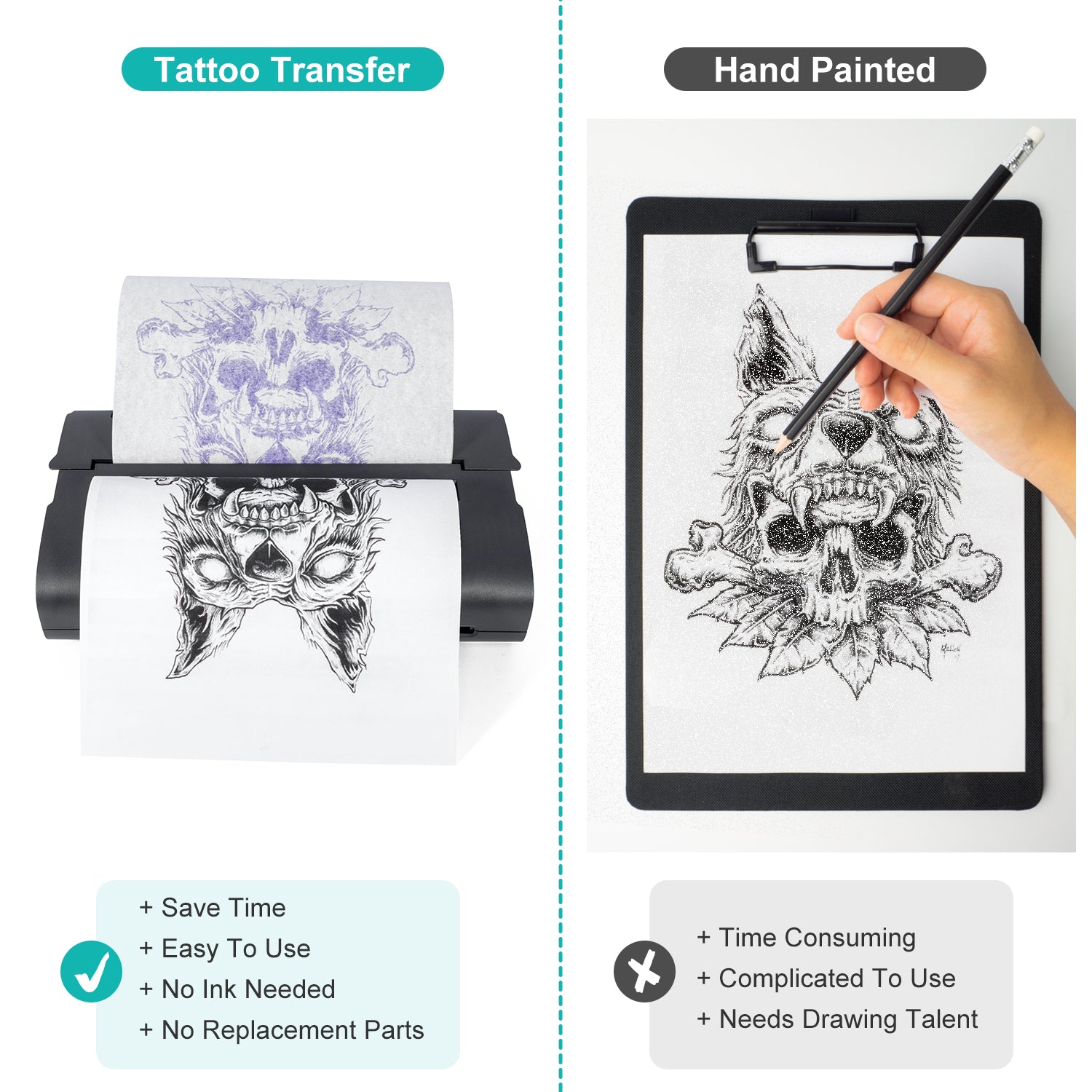 Mini Thermal Tattoo Transfer Copier Clear Patterns Tattoo Transfer Printer  W EUJ